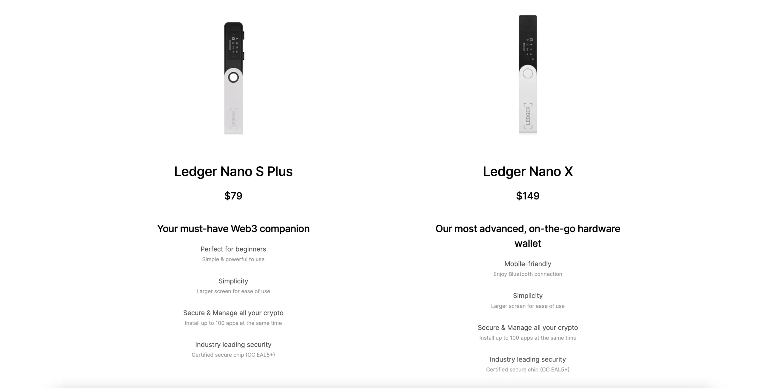 Ledger Nano S Plus vs X: Sécurité