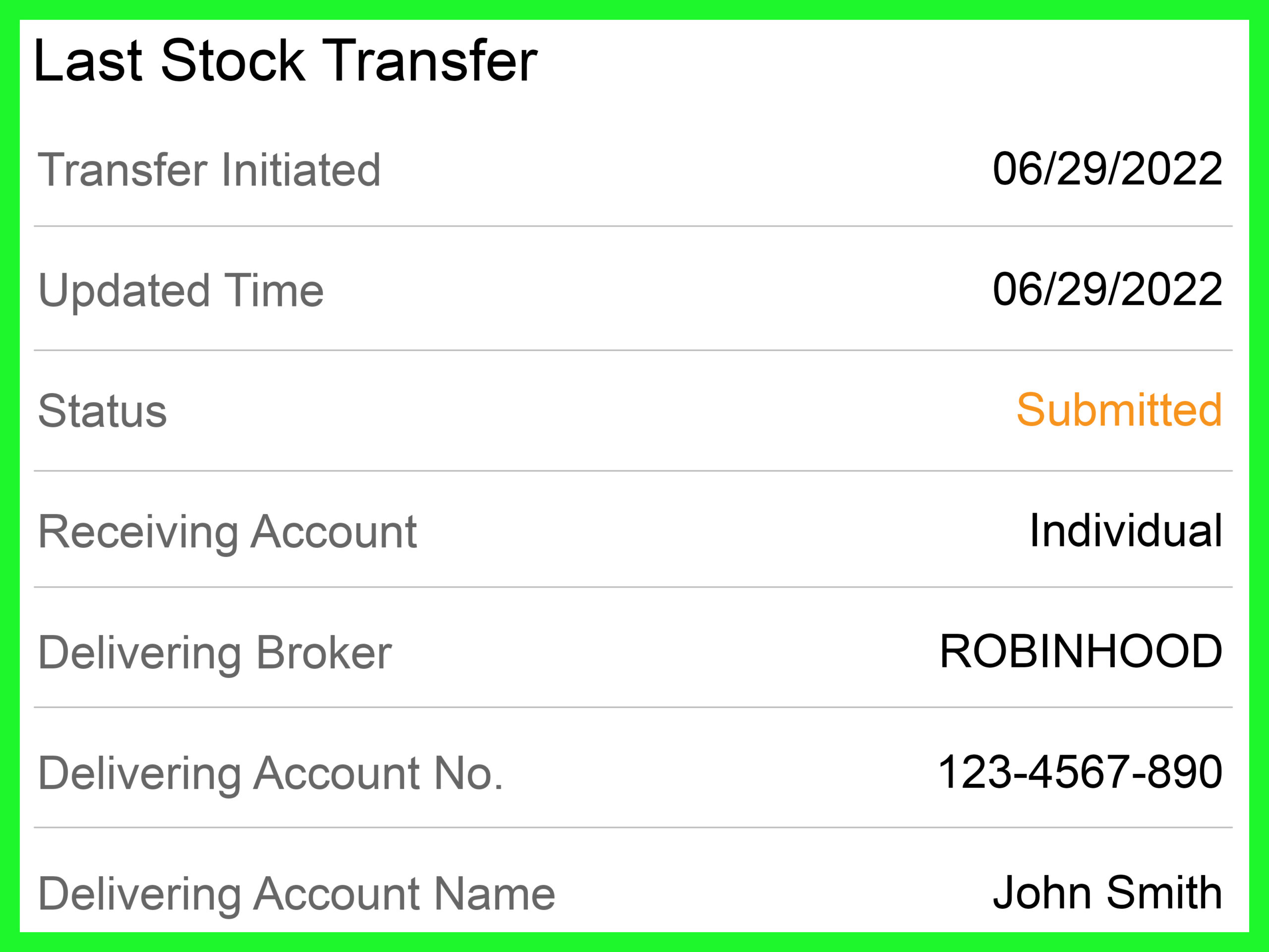 Vente des actifs Robinhood