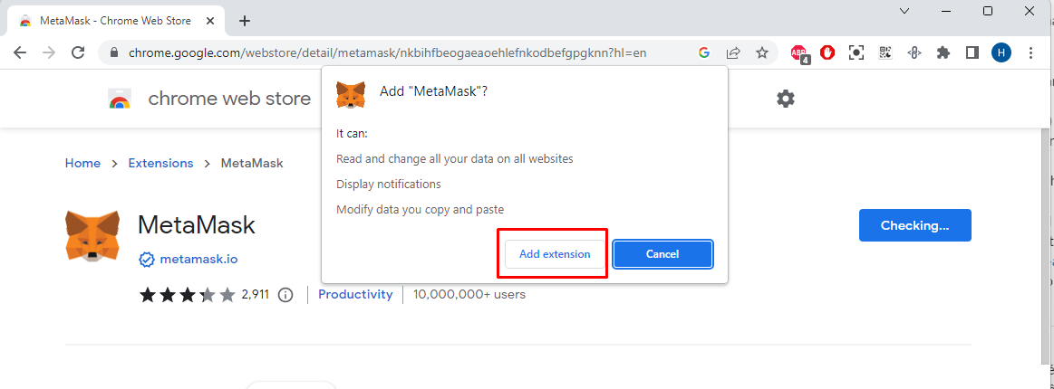 Comment ouvrir le menu des paramètres dans MetaMask